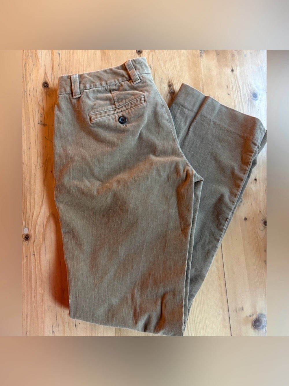 GAP Original 0 Regular Stretch Low Rise Straight Leg Corduroy Tan Chino Pant EUC
